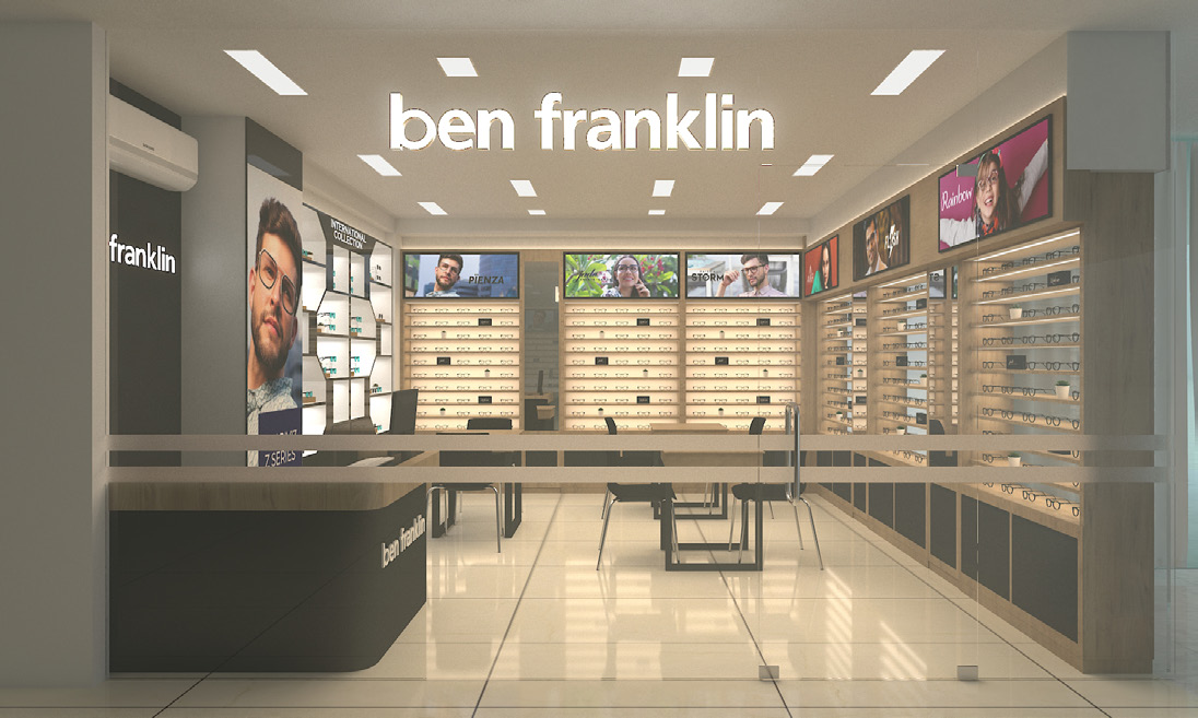 Premium Ben Franklin optical store concept